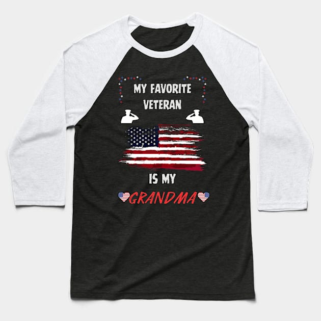 veteran grandma Baseball T-Shirt by vaporgraphic